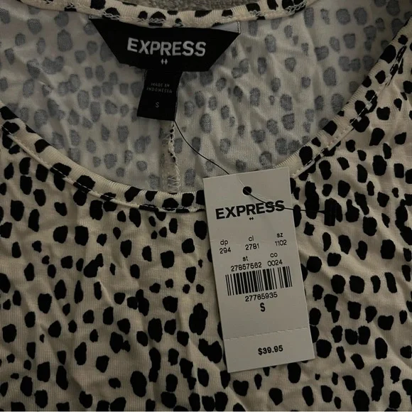 NWT Express Small Jersey Knit Spotted Cheetah Tank Dress - Picture 5 of 7